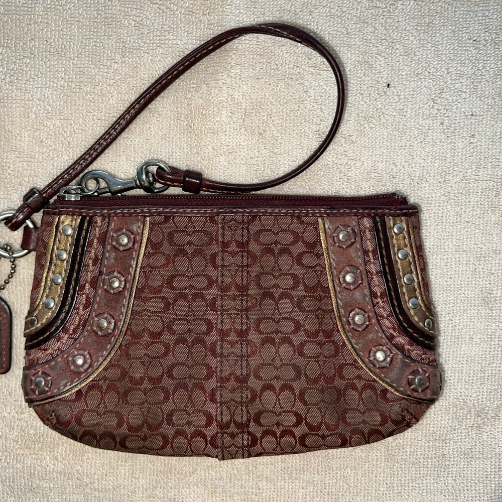 Coach Studded and Patterned Wristlet
